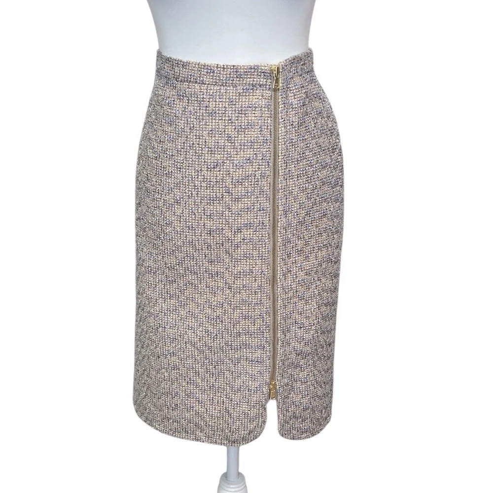 J. Crew Sparkling Tweed Pencil Purple